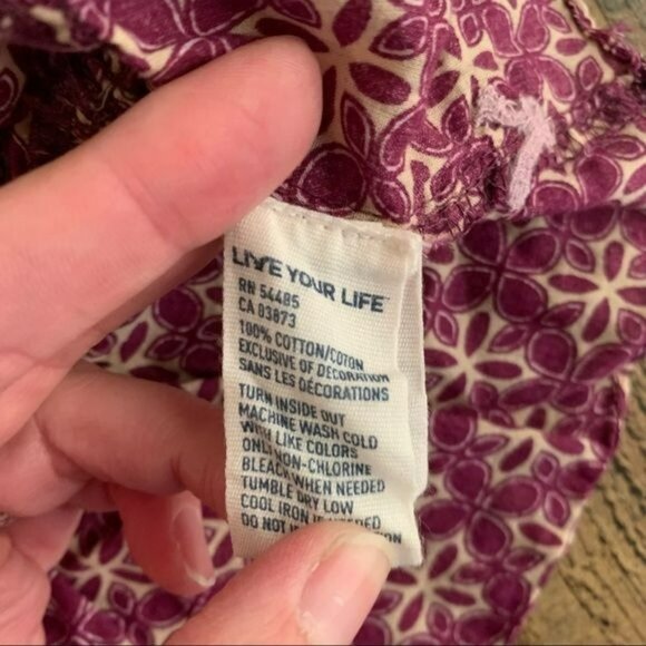 American eagle womens purple and cream floral cami camisole with bead accents -6 - Picture 4 of 9